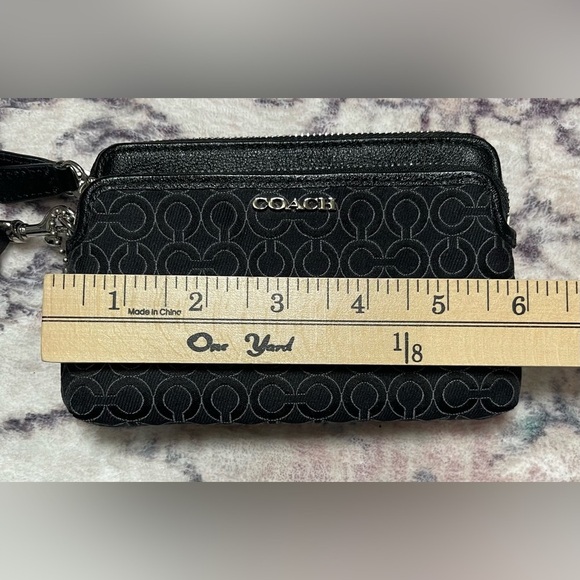 COACH Madison Double Zip Wristlet In OP Art Pearlescent Fabric - Picture 3 of 6